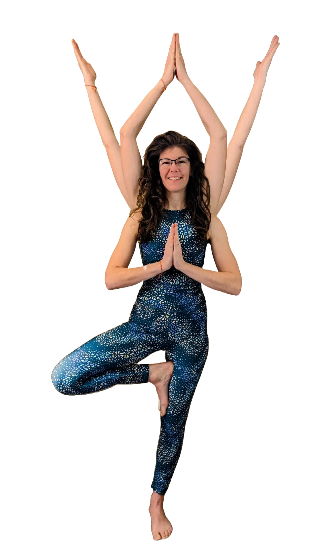 Mel standing in tree pose